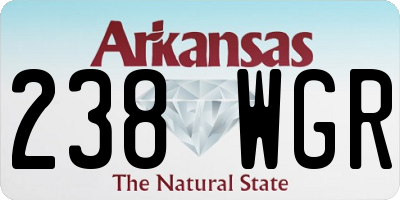 AR license plate 238WGR