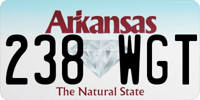 AR license plate 238WGT
