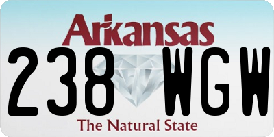 AR license plate 238WGW