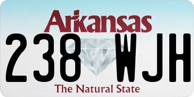 AR license plate 238WJH
