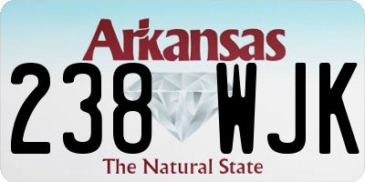 AR license plate 238WJK