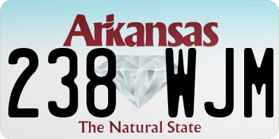 AR license plate 238WJM