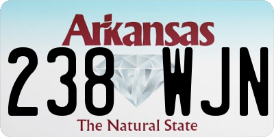 AR license plate 238WJN