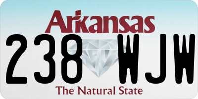 AR license plate 238WJW