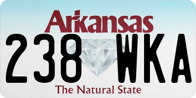 AR license plate 238WKA