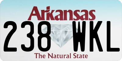 AR license plate 238WKL