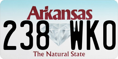 AR license plate 238WKO