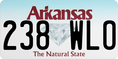 AR license plate 238WLO