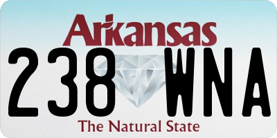 AR license plate 238WNA