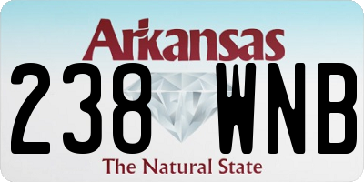 AR license plate 238WNB