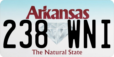 AR license plate 238WNI