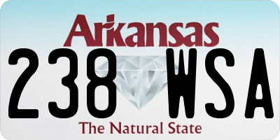 AR license plate 238WSA