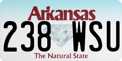 AR license plate 238WSU