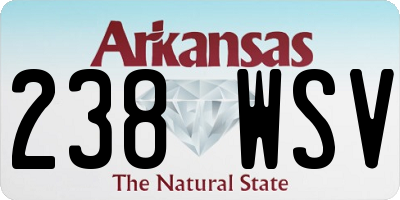 AR license plate 238WSV