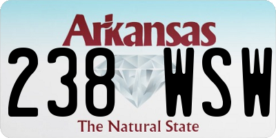 AR license plate 238WSW