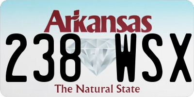 AR license plate 238WSX
