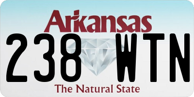 AR license plate 238WTN