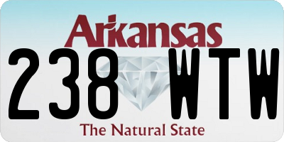 AR license plate 238WTW