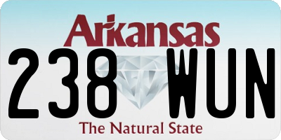 AR license plate 238WUN