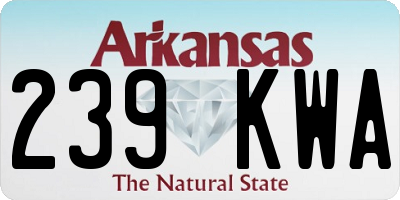 AR license plate 239KWA