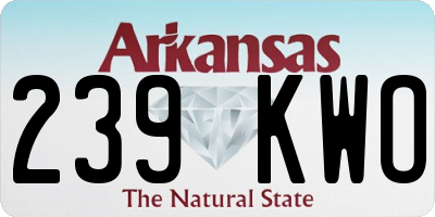 AR license plate 239KWO