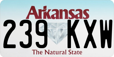 AR license plate 239KXW