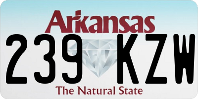 AR license plate 239KZW