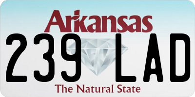 AR license plate 239LAD