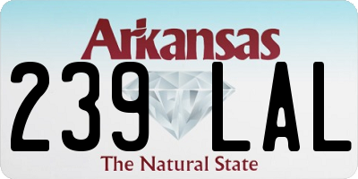 AR license plate 239LAL