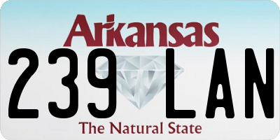AR license plate 239LAN