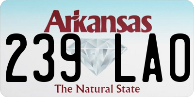 AR license plate 239LAO