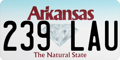 AR license plate 239LAU