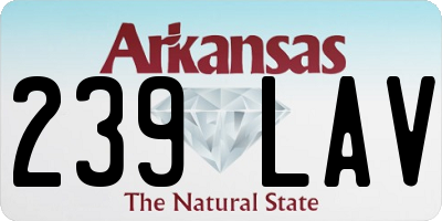 AR license plate 239LAV