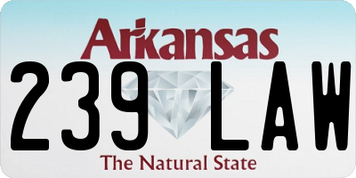 AR license plate 239LAW
