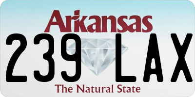 AR license plate 239LAX