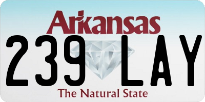 AR license plate 239LAY