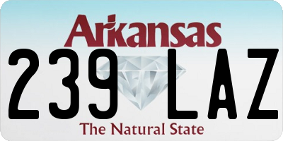 AR license plate 239LAZ
