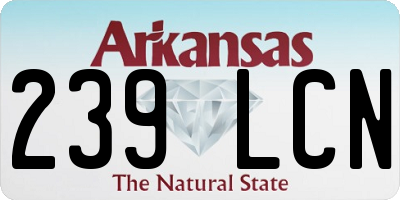 AR license plate 239LCN