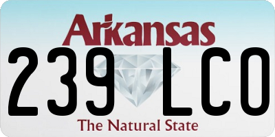 AR license plate 239LCO