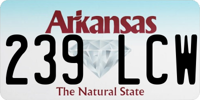 AR license plate 239LCW