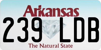 AR license plate 239LDB