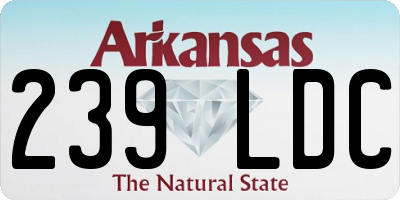 AR license plate 239LDC