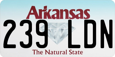 AR license plate 239LDN