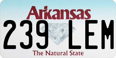 AR license plate 239LEM