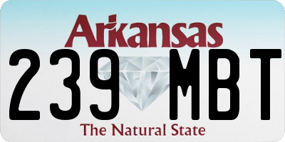 AR license plate 239MBT