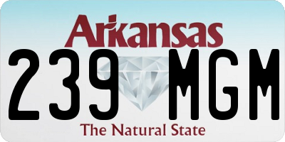 AR license plate 239MGM