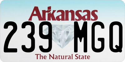 AR license plate 239MGQ