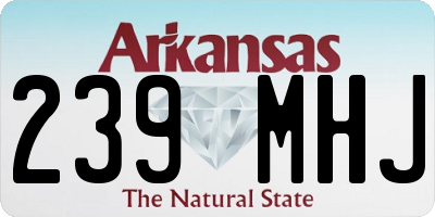 AR license plate 239MHJ