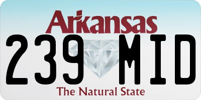 AR license plate 239MID