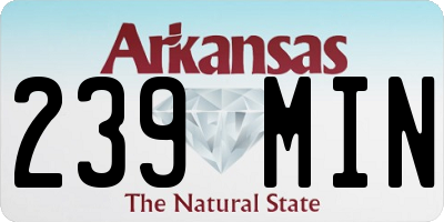 AR license plate 239MIN